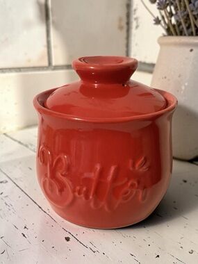 French Butter Crock Style Ceramic • Traditional Water-Seal Butter Keeper